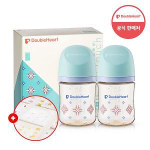 [더블하트] 모유실감 3세대 PPSU 젖병 헤리티지 트윈팩 160ml 단청 (젖꼭지미포함) (+가제손수건 증정)