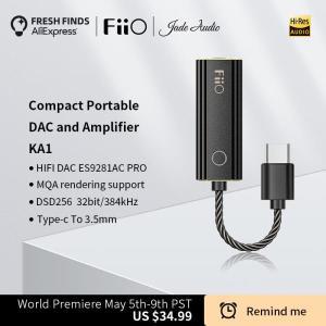 FiiOJadeAudio KA1 ES9281AC Pro TypeC 3.5mm 동글 USB DSD256 HIFI 케이블 어댑터 안드로이드 Win10