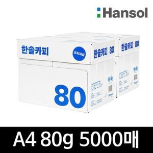 한솔제지 A4용지 복사용지 80g 2박스 5000매