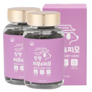 강아지 피부병 곰팡이성 피부염 피부영양제 발습진 아토피 댕이수랏간 침향 피부&피모 100g 2개