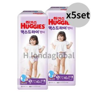 하기스 맥스 드라이 팬티 기저귀 여아 5단계 40매 x10_MC