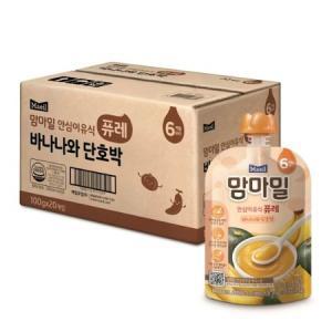 맘마밀 퓨레 바나나와 단호박 100g x 20개 간편한 아기 이유식 간식 휴대용 가정 야외 코스트코_MC