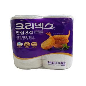 유한킴벌리 크리넥스 안심 3겹 키친타올 140매 4롤