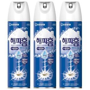 해피홈 에어로솔 수성 무향 500ml x3개 /모기/살충제