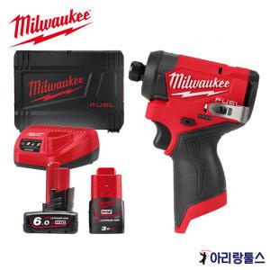 밀워키 최신형 M12 FID2-632X M12 FUEL 임팩트 드라이버 6.0Ah 3.0Ah 배터리 2팩 충전기 콤보케이스포함