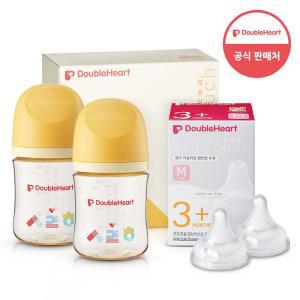 [더블하트] 헤리티지 160ml 트윈팩+3세대 젖꼭지(2입)