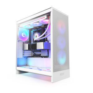 :NZXT H7 Flow RGB V2 컴퓨터 PC 케이스 (매트 화이트)