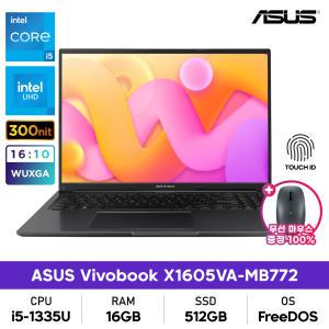 ASUS 비보북 X1605VA-MB772 13세대 i5/16GB/512GB/PD충전/DOS 가성비사무용노트북+무선마우스 증정