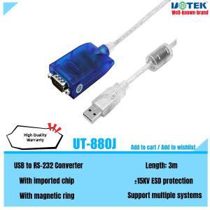 UOTEK 3M USB to RS232 컨버터 DB9 변환 케이블 직렬 커넥터 COM 어댑터 수입 칩 UT-880J 포함