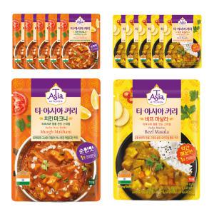 티아시아키친 비프 마살라 커리, 170g, 6개 + 치킨 마크니 커리, 170g, 6개