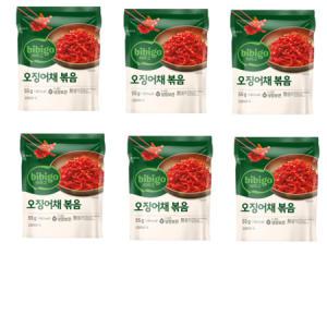 비비고오징어채볶음55gx 6 총330g 맛있는 밀키트 밥반찬 간편포장 바로먹는 조림