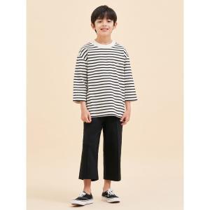 [BEANPOLE KIDS] 7부 스트라이프 상하세트  블랙 (BI4241U045)