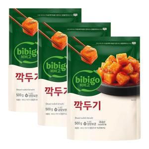 [기타]비비고 깍두기 500g X 3ea 아삭한 무 김치 반찬 음식 감칠맛 한식 요리