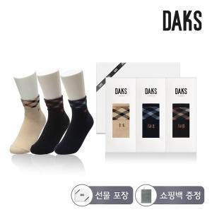 [닥스](강남점)양말 숙녀 무압박단목 사선하우스체크 3족세트 DK24485