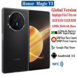 스마트폰 공기계 정식발매 새제품 Honor Magic V3 글로벌 버전 스마트폰, 접이식 스크린 5G, 5150mAh, 66W,