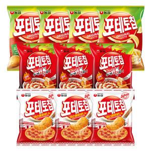 농심 포테토칩 오리지널, 60g, 4개 + 잭슨페퍼로니맛, 50g, 3개 + 엽떡오리지널맛, 50g, 3개