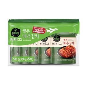 CJ [엄마맛집]비비고 썰은배추김치 100gX5개 1세트 아삭아삭 시원한맛 건강한 집밥 간단한끼 [여름식재료]