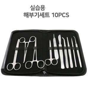 실습 해부기 세트(10pcs)과학실험 의료용가위 메스대 21-219