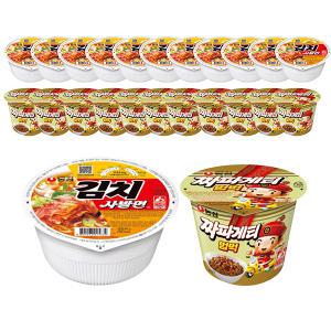 농심 김치사발면, 86g, 12개 + 짜파게티범벅 70g,12개