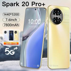 스마트폰 공기계 정식발매 새제품 글로벌 버전 오리지널 Spark 20 Pro 휴대폰 7.6 인치 스마트폰, 안드로이