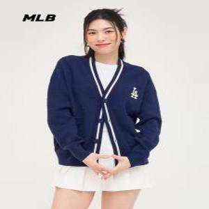 MLB 엠엘비 남녀공용 다이아 모노그램 오버핏 니트 가디건 3AKCM0344