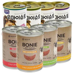 대용량 강아지캔 애견캔 375g x 24개 1박스 4가지맛 콤보팩 통조림 보니캔 우마이슈토 소고기 닭고기