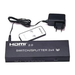 HDMI 2.0 4k 60hz 1x2 1x4 2x4 HDMI 스위치 분배기 3D 비디오 컨버터 PS3 PS4 컴퓨터 노트북 PC용 2 3 4 다