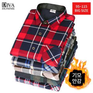 겨울 중년남성 데일리 안감 기모 무지&체크 남방/남자/작업복/기성복/셔츠/본딩/방한/한파/보온