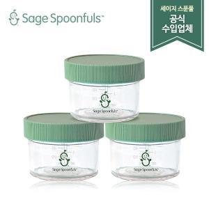 [세이지스푼풀]NEW 유리 120ml 3P/유리 이유식용기/이유식식기/이유식 보관용기/초기 이유식그릇/초기 ...