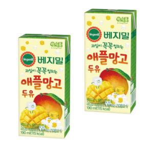 정식품 베지밀 과일이 꼭꼭 씹히는 애플망고 두유 190ml x 96팩