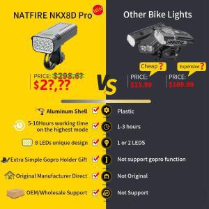 자전거 USB 프론트 10000mAh 5000LM 자전거 MTB 헤드라이트 NATFIRE 라이트 충전식 액세서리 자전거 8  LED