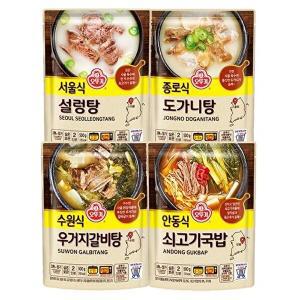 [오뚜기]오뚜기 국탕 500g 4봉(우거지갈비탕+도가니탕+쇠고기국밥+설렁탕)