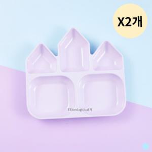 릴팡 유아식기 키즈 겨울왕국2 캐슬 식판 퍼플 X2개