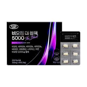 (유통기한임박특가 24.11.10)에버그린 비오틴 더 블랙5000 500mg x 60정