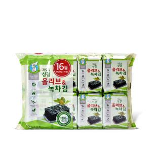 성경식품 지도표 성경 올리브 녹차 도시락김 4g x 16개입 u