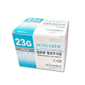 성심 일회용 멸균주사침 23GX25mm 100pcs 여드름니들 바늘 니들