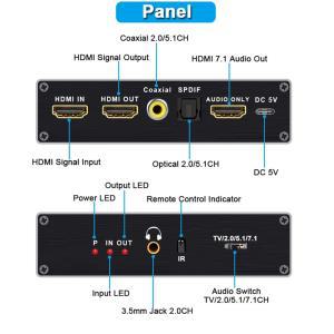 hdmi 증폭기 HDMI 2.1 오디오 추출기 분배기 변환기 리시버 돌비 애트모스 PS5 Xbox S용 4K 120Hz 8K 60Hz