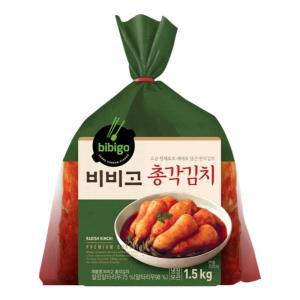 CJ 엄마손 비비고 총각김치 1.5kg 김장김치 친정엄마 라면 자취 홈쇼핑 부모님 반찬 1set