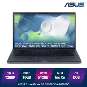 사무용노트북 ASUS ExpertBook B5602CBA-MB0300 (램16GB/N512GB/DOS) MS -ms