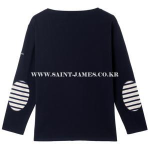 세인트제임스 엘보패치 Guildo U Elbow Patches Navy 남여공용 무지 긴팔 티셔츠