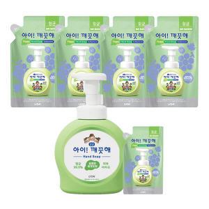 아이깨끗해 핸드워시 용기, 청포도, 490ml, 1개 + 리필, 450ml, 4개 + 리필, 200ml, 1개