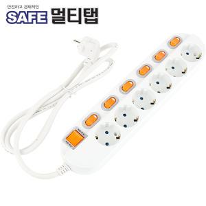 넷메이트 NM-615SFS SAFE 멀티탭 6구 개별 접지 1.5m