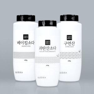 [3종세트] 톡톡톡 뿌리는 과탄산소다+구연산+베이킹소다 450G