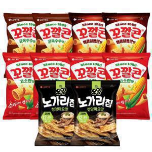 롯데웰푸드 오잉 노가리칩 청양마요맛, 60g, 2개+꼬깔콘 고소한맛, 67g, 4개 + 군옥수