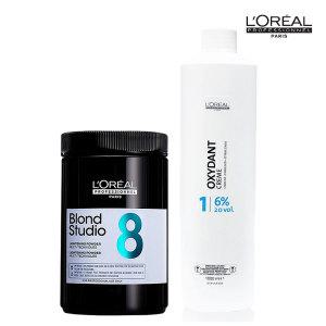 블론드 스튜디오 8 탈색약 500g + 로레알 옥시던트 6% 산화제 1000ml