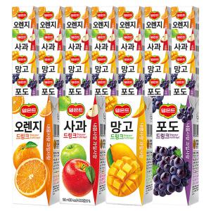 델몬트 드링크 혼합 190ml x 32팩(오렌지8+사과8+망고8+포도8)