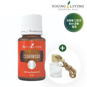 영리빙 시더우드 에센셜오일 15ml +차량용디퓨저 공병/글로벌넘버원 에센셜오일