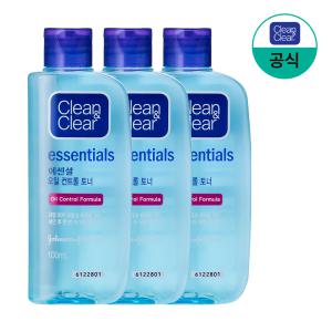 클린앤클리어 에센셜 오일컨트롤 클렌징 토너100ml x3