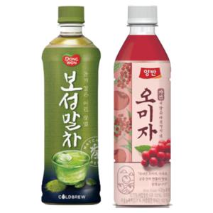 양반 오미자차 500ml 6입 + 보성 말차 500ml 6입