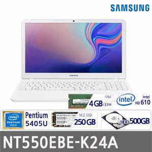 + 삼성 노트북5 NT550EBE-K24A SSD 250GB 추가개봉장착 + HDD 500GB . 화이트 . 윈10